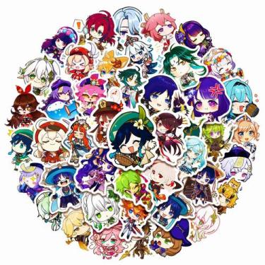 Imagem de Adesivos Genshins Impacts Anime à prova d'água, 50 unidades - yiweisai