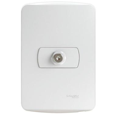 Imagem de Conjunto Tomada Para Antena de Tv Para Cabo Coaxial 9mm Branco Miluz S3b64680 Schneider Conj.tom