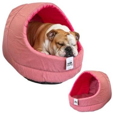 Imagem de Cama Iglu Suede Luxo Caes Gato Lavavel Caminha Oferta Rosa G - Maxximo