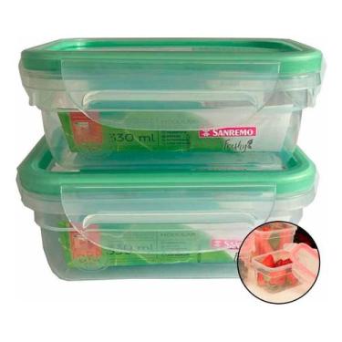 Imagem de Kit 2 Pote Multiuso Freshy Plástico Freezer Sanremo Sr1763 330ml