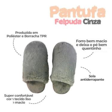 Imagem de Pantufa Feminina Felpuda 38/39 Cinza - REDSTAR