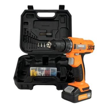 Imagem de Parafusadeira Furadeira Sem Fio Bateria 12v Maleta 73 Peças Bivolt - R