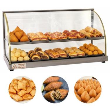 Imagem de Estufa Para Salgados Dupla Expositor 10 Bandejas Vitrine Inox Titã Elé