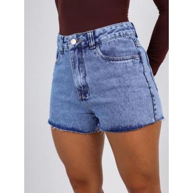 Imagem de Shorts Jeans Feminino Cintura Alta Luxo Moda Blogueira - Loose Denim, 