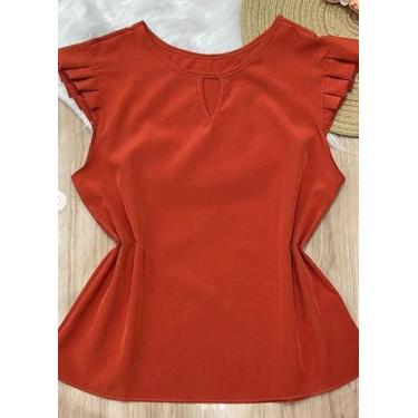 Imagem de Blusa Feminina Mangas detalhadas - Castele Modas, Telha, M