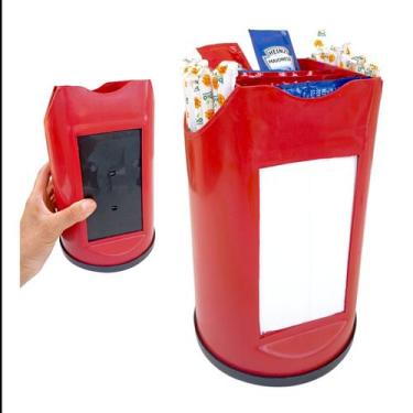 Imagem de Porta Guardanapo / Canudo E Sache 3x1 Cores De Plástico cor:vermelho -