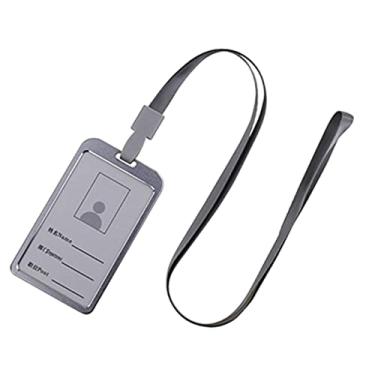 Imagem de burko Titular Vertical Do Crachá Do Cartão Do Do Negócio Da Caixa Do Cartão De Nome Da Identificação Da Liga De Alumínio Do Estilo Com Correia