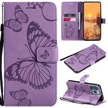 Imagem de Fansipro Capa de telefone carteira folio para LG K10 2018 edição europeia, capa de couro PU premium slim fit, 2 compartimentos para cartão, ajuste exato, roxo