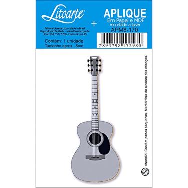 Imagem de Aplique MDF e Papel Litoarte 8 cm - Modelo APM8-170 Violão