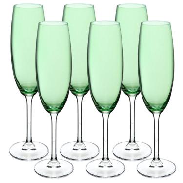 Imagem de Conjunto de Taças para Champanhe Bohemia Gastro 220ml Verde - 6 Peças