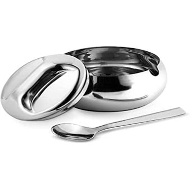 Imagem de Mimo Style Açucareiro Com Tampa e Colher, Feito Inteiramente em Aço Inox, Perfeito Para Armazenar Condimentos de Uso Diário. Resistente, Elegante, Durável. Combina Qualquer Estilo de Cozinha, AN960
