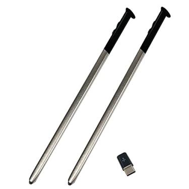 Imagem de Pacote com 2 canetas de reposição pretas LCD Touch Stylus para Motorola Moto G Stylus 2020 caneta de substituição com adaptador tipo C