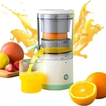 Imagem de Espremedor de Frutas Elétrico Portátil Recarregável USB, Sem Fio, 45W Ultra Potente, Ideal para Suco de Laranja, Limão e Frutas Cítricas, Compacto e Fácil de Usar