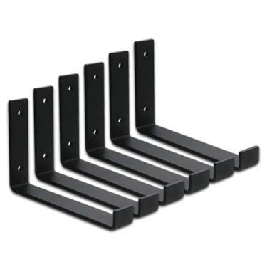 Imagem de Kit 6 Suportes de Ferro Industrial Mão Francesa Invertida 20cm