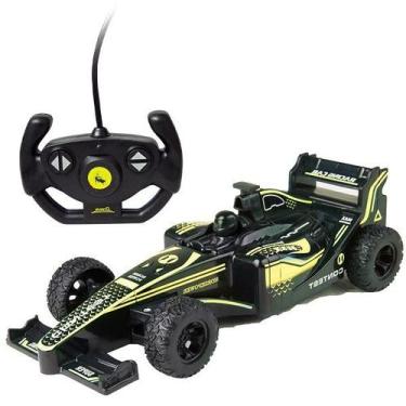 Imagem de Carro Controle Remoto Racing 4 Funçoes Recarregavel Amarelo DM TOYS DM
