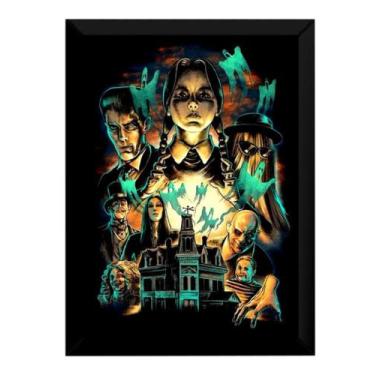 Imagem de Quadro Decoração Família Addams Arte Filme Poster Moldurado - Fanarte