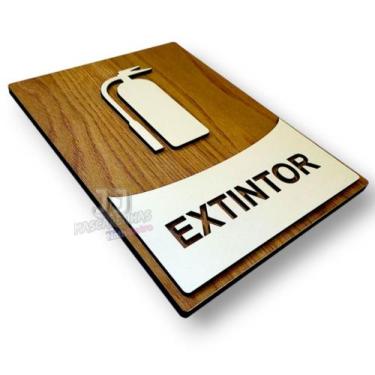 Imagem de Placa extintor para incêndios plaquinha sinalização mdf 6mm - JJ