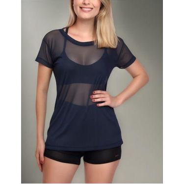 Imagem de Blusa Manga Curta Tule Transparente Fitness Treino Academia - MC Digit