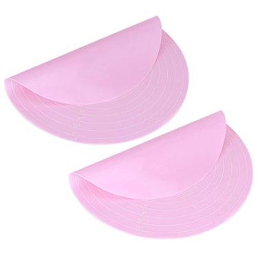 Imagem de Tapete Redondo para Enrolar Massa de Silicone, Forro para Pastelaria e Bolo, Suporte Giratório, Rosa, 2 Peças