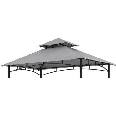 Imagem de COOSHADE Cobertura superior para churrasqueira para churrasqueira de substituição para área externa com camada dupla adequada para modelo L-GG001PST-F (cinza)