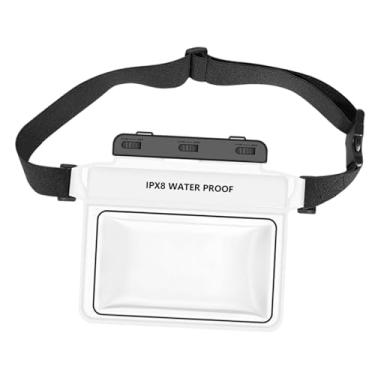 Imagem de kowaku Pochete à prova d'água para celular, compatível com tela sensível ao toque, IPX8, à prova d'água, para natação, mergulho, bolsa para dinheiro, Branco