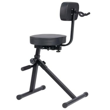 Imagem de Banqueta ajustável para guitarra com encosto, assento de bateria padrão, trono de bateria ajustável, trono de músicos