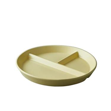 Imagem de SUNESA Prato de serviço prato de jantar dividido prato de café da manhã louça de cerâmica infantil pratos domésticos (cor: latão)