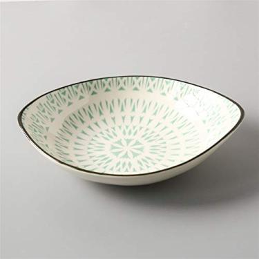 Imagem de Prato de serviço em estilo japonês, prato de cerâmica para uso doméstico, personalidade criativa, placa de jantar colorida, prato quadrado, 20 cm, prato de arroz (cor: K)