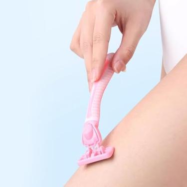 Imagem de 1 navalha de segurança unissex de borda dupla: vem com 3 lâminas substituíveis, ideal para mulheres e homens