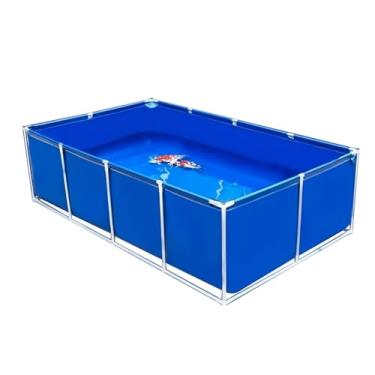Imagem de Grande lagoa de peixes de lona de PVC com válvula de drenagem - Piscina de aquário dobrável para reprodução de Koi, irrigação de jardim e armazenamento de água, característica de água externa durável
