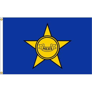 Imagem de Bandeira de nylon de 7,62 x 1,52 m da Police Department 3x5 feita nos EUA 7,62 x 12,70 cm