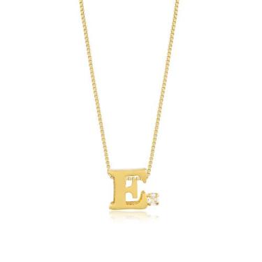 Imagem de Gargantilha Letras com Ponto de Luz Zircônia Folheado Ouro 18k - 33 -