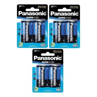 Imagem de Pilhas Panasonic D - Kit 6 Unidades - Rádio/Brinquedos