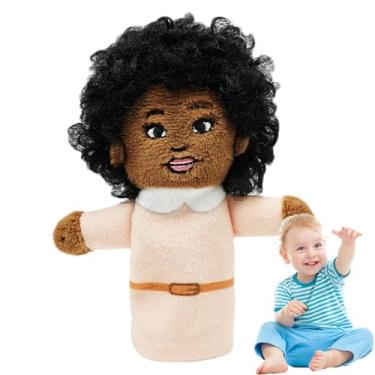 Imagem de Fantoches de dedo de história, fantoches de dedo de pelúcia - Desenho animado de pessoas negras contando histórias de fantoches de dedo - Fantoche de ponta de dedo africano de personagens de família p