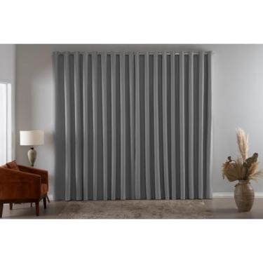 Imagem de Cortina Blackout Quarto 4 00x2 70 Tecido Premium Impermeável E Antirruído Para Dormir Melhor(CINZA,4,00 X 2,50)