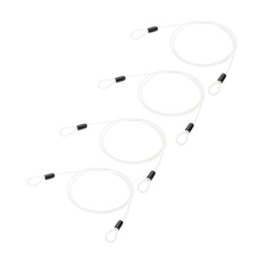 Imagem de PATIKIL Cabo de aço inoxidável revestido de vinil de 5/81.3 cm de diâmetro com laços, 4 peças de corda de fio flexível de 1,2 m (119,4 cm) Cadeado de corrente de segurança para iluminação de palco ao