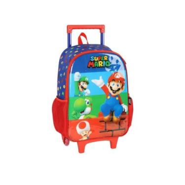 Imagem de Mochila De Rodas Mario E Luigi Escolar Passeio Infantil - Super Mario