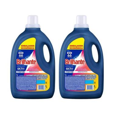 Imagem de Kit 2 Lava-Roupas Líquido Brilhante Limpeza Total 5l