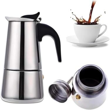 Imagem de Cafeteira Italiana Aço Inox 300ml Café Expresso Premium para 6 Xícaras Design Moderno