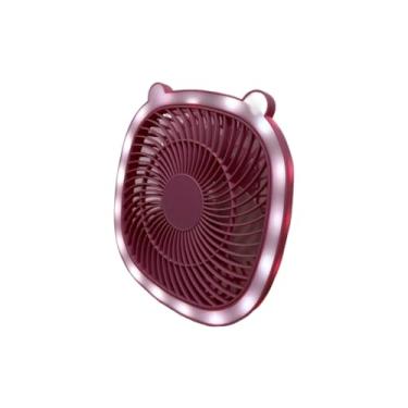 Imagem de Ventilador Portatil, Ventilador Dobrável Retrátil 180° Silencioso de Mesa Uso Exclusivo Na Tomada(Ventilador Quadrado Rosa)