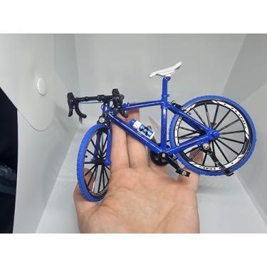 Imagem de Bicicleta Miniatura Metal Bike Colecionável Brinquedo Decorativo Coleção (Azul)