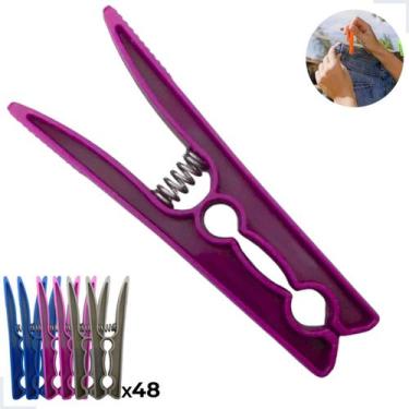 Imagem de Kit 48 Prendedores Roupa Plástico Reforçado Pregador Varal - Util