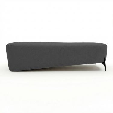 Imagem de Puff Recamier Decorativo Orgânico Lavie 140cm Premium Bouclê Cinza Escuro - Abmaza