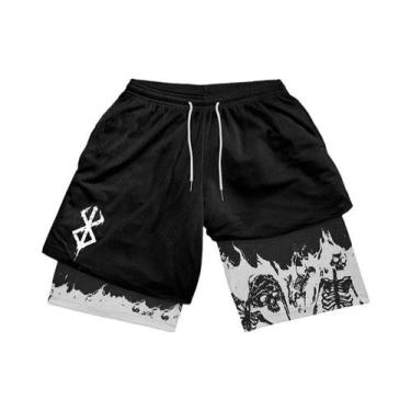 Imagem de Shorts Masculinos De Corrida Com Secagem Rápida E Bolsos, 2 Em 1, Para
