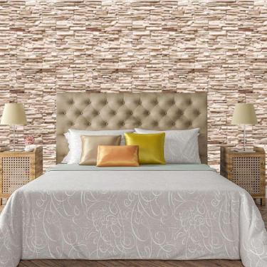 Imagem de Papel De Parede Adesivo Pedra Canjiquinha Rustica Lavável Cozinha 3m