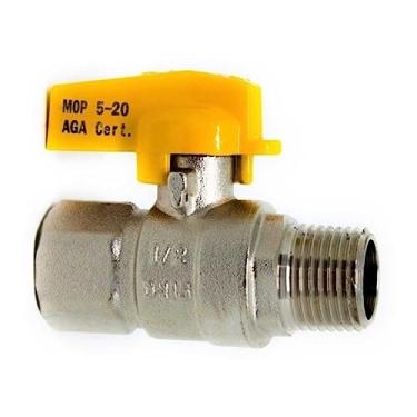 Imagem de Registro De Gás Reto Rosca 1/2 Npt Macho X 1/2 Npt Fêmea