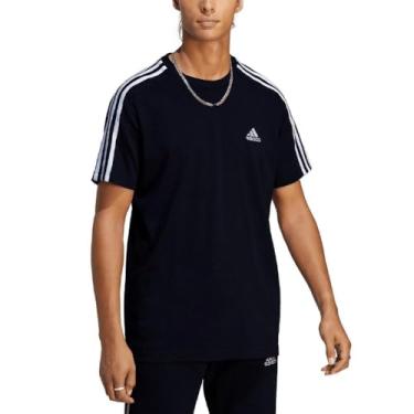 Imagem de Camiseta Adidas Masculina Casual Essentials Jsy 3 Stripes Legend Ink/white Ic9335 G