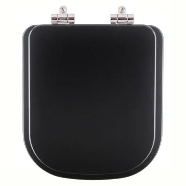 Imagem de Assento Sanitário Poliester Soft Close Debba Onix (Preto Fosco) para vaso Roca