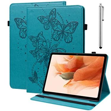 Imagem de VODEFOX Capa para Samsung Galaxy Tab S6 Lite, capa flip de couro PU borboleta com cartão Solt capa protetora para tablet Samsung Galaxy Tab S6 Lite 10,4 polegadas 2024/2022/2020 - azul