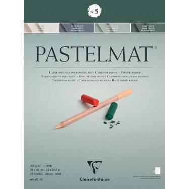 Imagem de PASTELMAT 30X40 cm 12FL 360G COR 5 96115C Clairefontaine, Verde escuro/Verde claro/Azul escuro/Branco